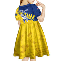 Custom New Zealand Otago Cricket Kid Short Sleeve Dress With Maori Pattern