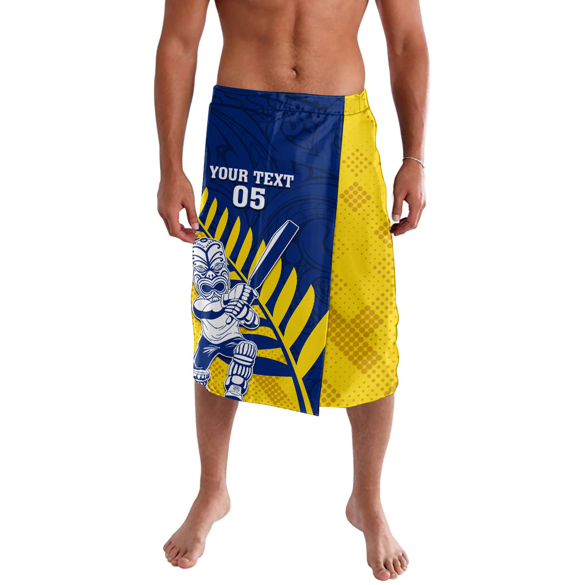 Custom New Zealand Otago Cricket Lavalava With Maori Pattern LT05 Yellow - Polynesian Pride