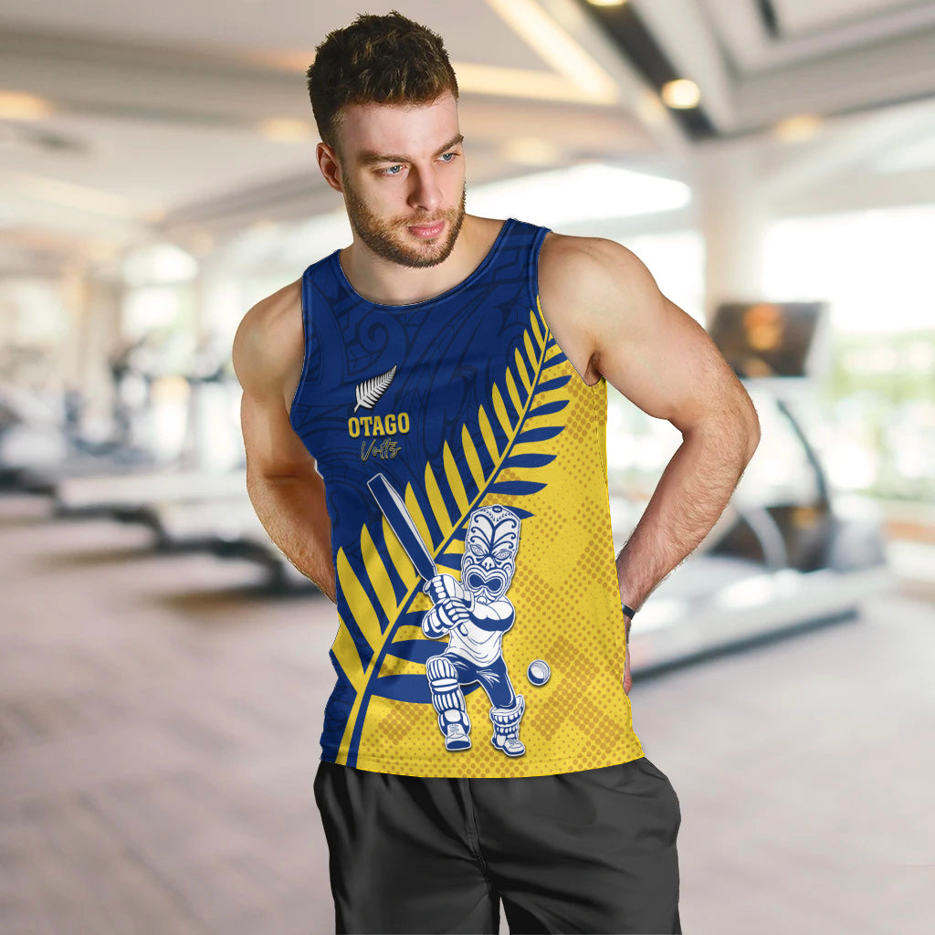 Custom New Zealand Otago Cricket Men Tank Top With Maori Pattern LT05 Yellow - Polynesian Pride