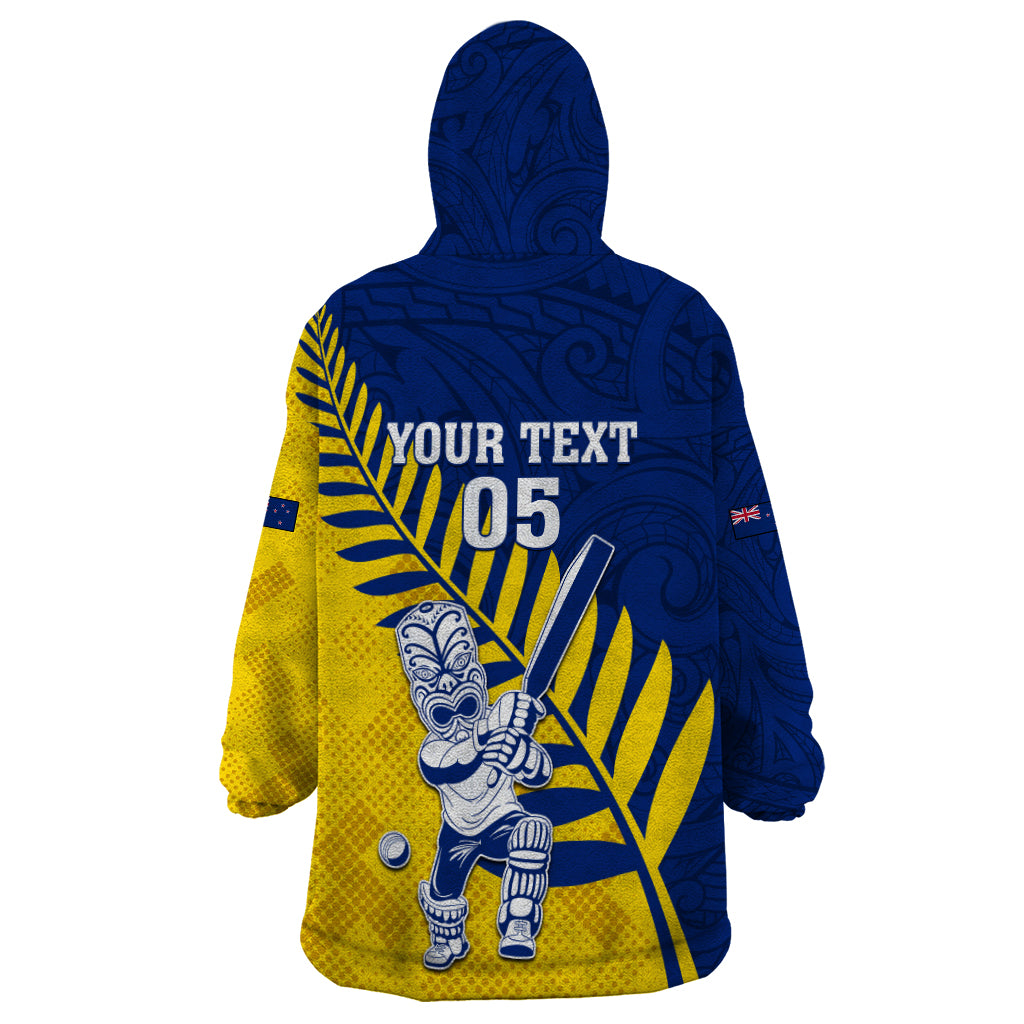 Custom New Zealand Otago Cricket Wearable Blanket Hoodie With Maori Pattern LT05 - Polynesian Pride