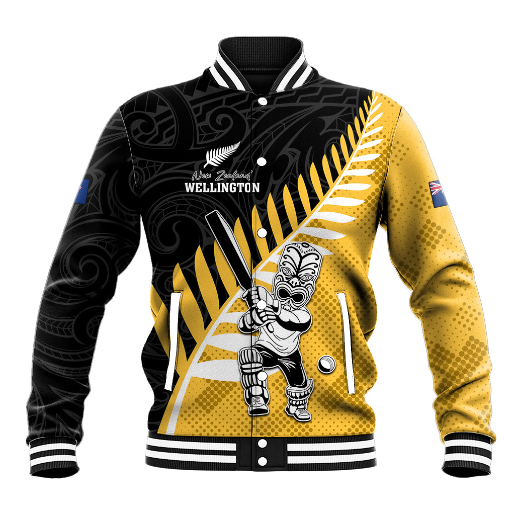 Custom New Zealand Wellington Cricket Baseball Jacket With Maori Pattern LT05 Unisex Yellow - Polynesian Pride