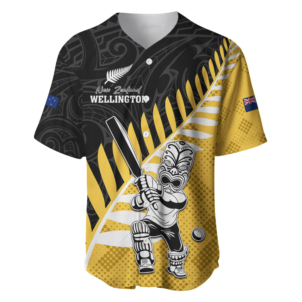 Custom New Zealand Wellington Cricket Baseball Jersey With Maori Pattern