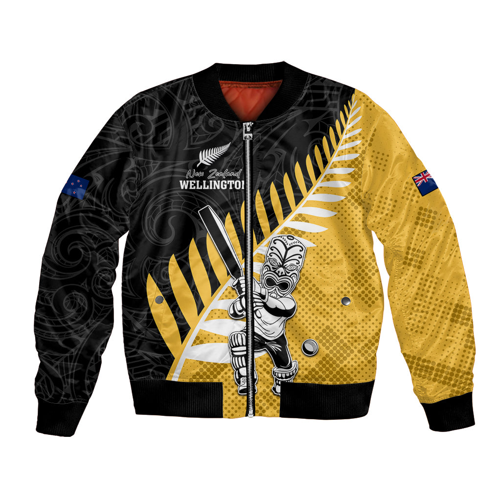 Custom New Zealand Wellington Cricket Bomber Jacket With Maori Pattern LT05 Unisex Yellow - Polynesian Pride