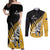 Custom New Zealand Wellington Cricket Couples Matching Off Shoulder Maxi Dress and Long Sleeve Button Shirt With Maori Pattern