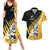 Custom New Zealand Wellington Cricket Couples Matching Summer Maxi Dress and Hawaiian Shirt With Maori Pattern