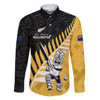Custom New Zealand Wellington Cricket Family Matching Off Shoulder Short Dress and Hawaiian Shirt With Maori Pattern