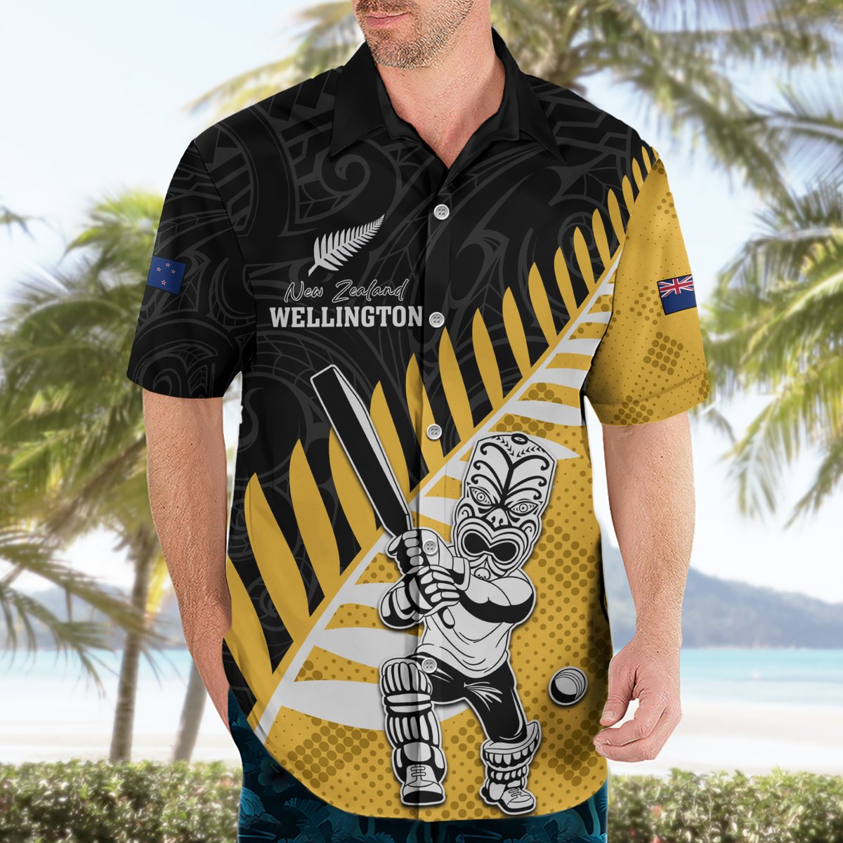 Custom New Zealand Wellington Cricket Hawaiian Shirt With Maori Pattern LT05 - Polynesian Pride