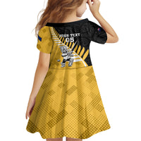Custom New Zealand Wellington Cricket Kid Short Sleeve Dress With Maori Pattern