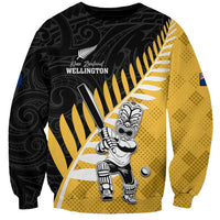 Custom New Zealand Wellington Cricket Sweatshirt With Maori Pattern LT05 Unisex Yellow - Polynesian Pride