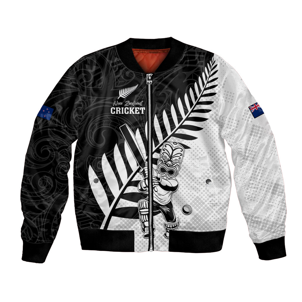 Custom New Zealand Cricket Bomber Jacket With Maori Pattern LT05 Unisex Black - Polynesian Pride