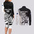 Custom New Zealand Cricket Couples Matching Long Sleeve Bodycon Dress and Long Sleeve Button Shirt With Maori Pattern