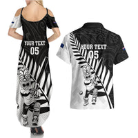 Custom New Zealand Cricket Couples Matching Summer Maxi Dress and Hawaiian Shirt With Maori Pattern LT05 - Polynesian Pride