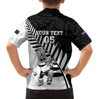 Custom New Zealand Cricket Family Matching Off Shoulder Short Dress and Hawaiian Shirt With Maori Pattern