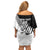 Custom New Zealand Cricket Family Matching Off Shoulder Short Dress and Hawaiian Shirt With Maori Pattern