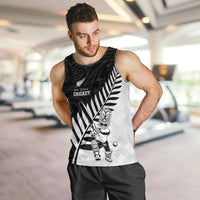 Custom New Zealand Cricket Men Tank Top With Maori Pattern LT05 Black - Polynesian Pride