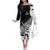 Custom New Zealand Cricket Off The Shoulder Long Sleeve Dress With Maori Pattern