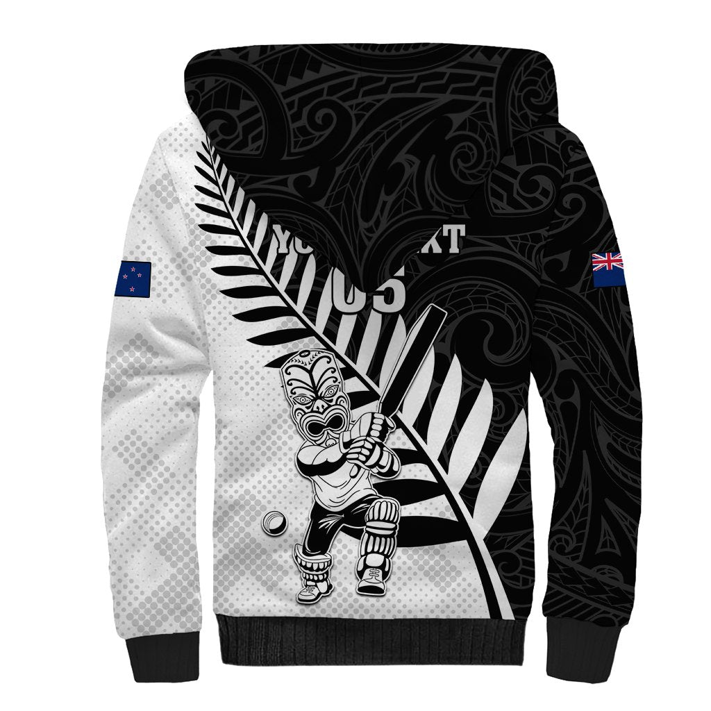 Custom New Zealand Cricket Sherpa Hoodie With Maori Pattern LT05 - Polynesian Pride