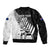 Custom New Zealand Cricket Sleeve Zip Bomber Jacket With Maori Pattern