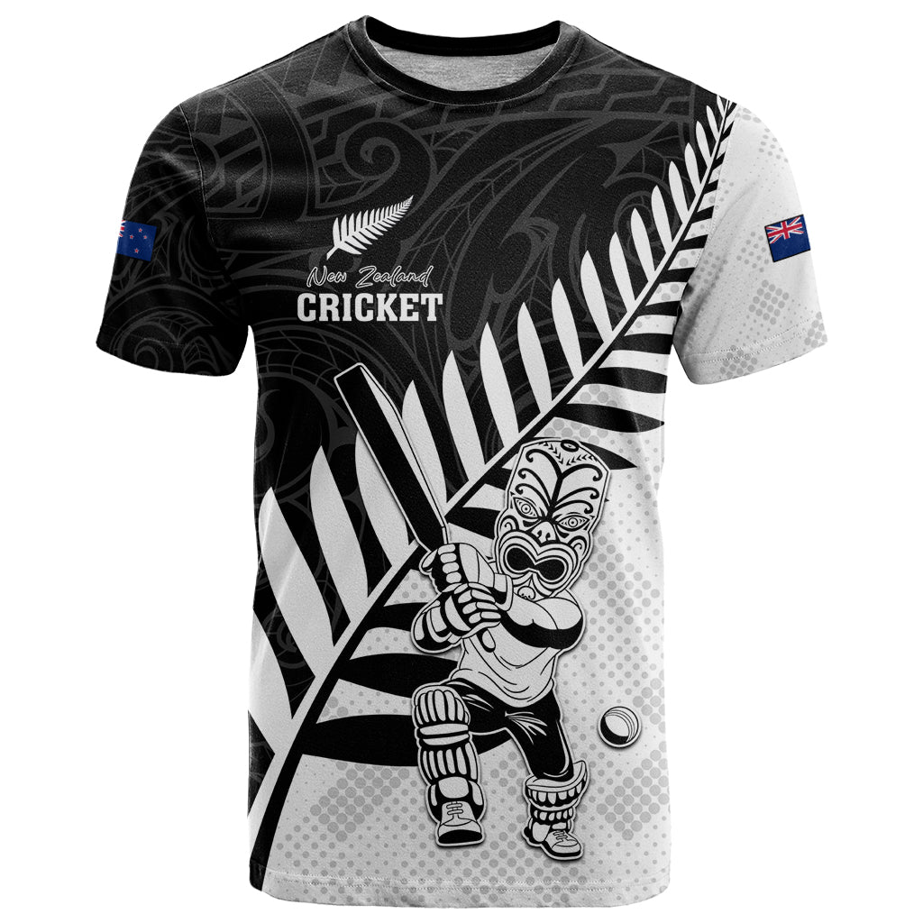 Custom New Zealand Cricket T Shirt With Maori Pattern