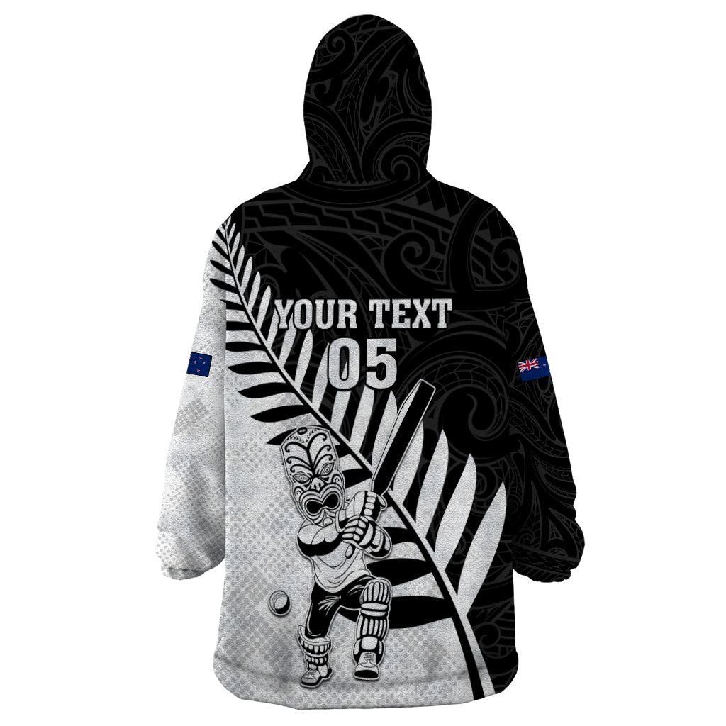 Custom New Zealand Cricket Wearable Blanket Hoodie With Maori Pattern LT05 - Polynesian Pride