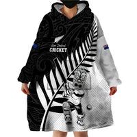 Custom New Zealand Cricket Wearable Blanket Hoodie With Maori Pattern LT05 - Polynesian Pride
