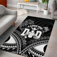 Happy Father's Day Area Rug I Love You Dad Polynesian Style LT05 - Polynesian Pride