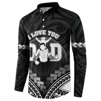 Personalised Happy Father's Day Button Sweatshirt I Love You Dad Polynesian Style LT05 - Polynesian Pride