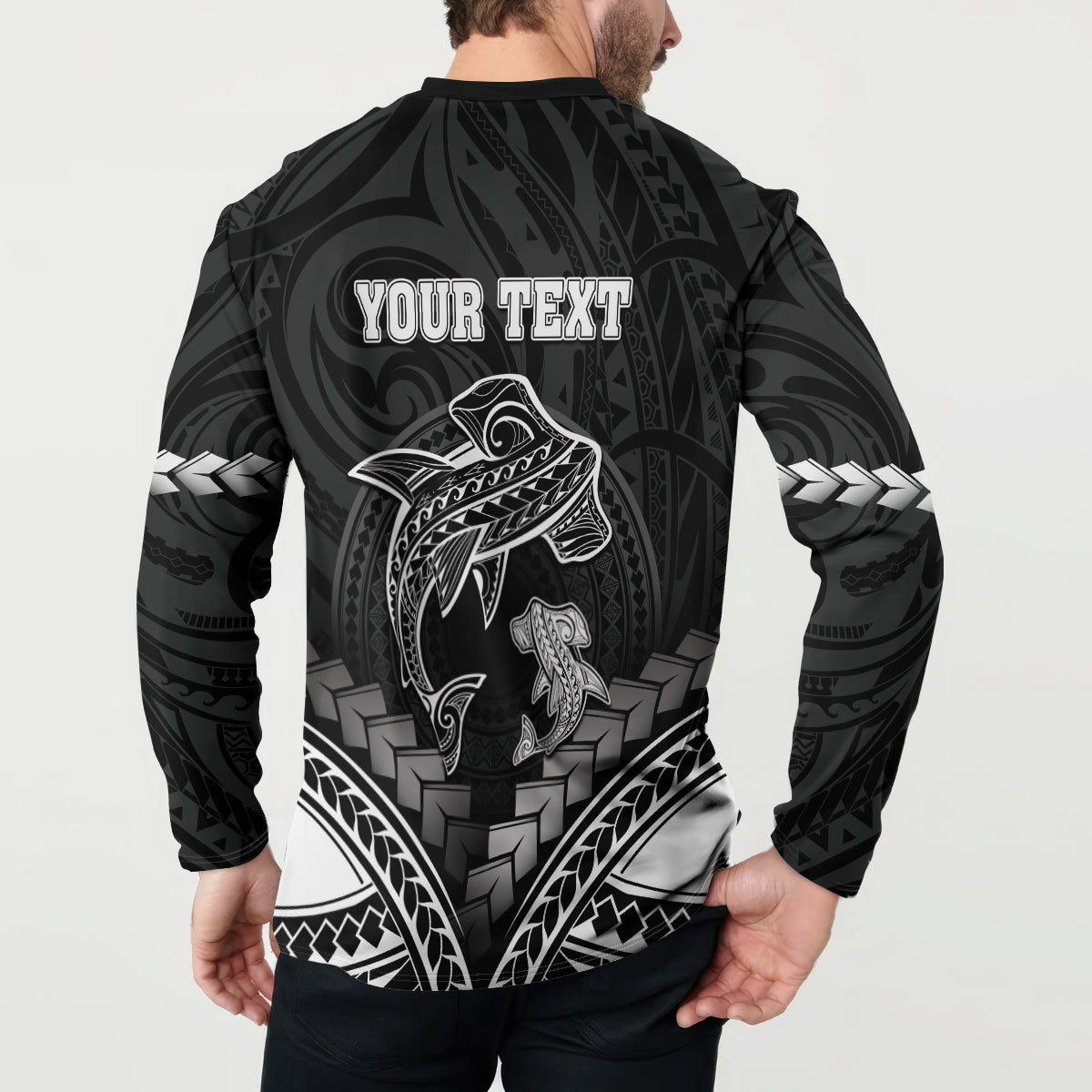 Personalised Happy Father's Day Button Sweatshirt I Love You Dad Polynesian Style LT05 - Polynesian Pride