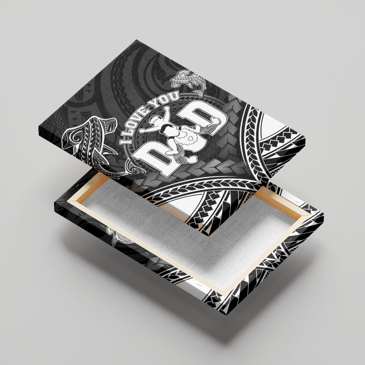 Happy Father's Day Canvas Wall Art I Love You Dad Polynesian Style LT05 - Polynesian Pride