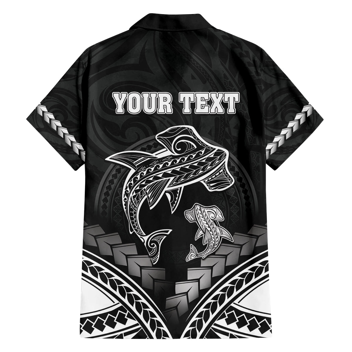 Personalised Happy Father's Day Family Matching Long Sleeve Bodycon Dress and Hawaiian Shirt I Love You Dad Polynesian Style