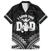 Personalised Happy Father's Day Family Matching Summer Maxi Dress and Hawaiian Shirt I Love You Dad Polynesian Style LT05 Dad's Shirt - Short Sleeve Black - Polynesian Pride