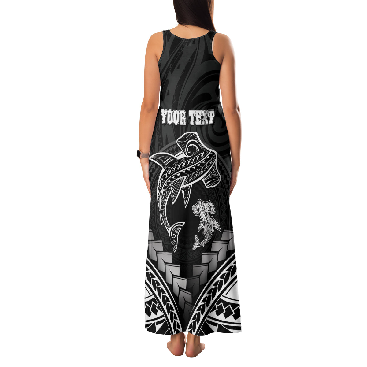 Personalised Happy Father's Day Family Matching Tank Maxi Dress and Hawaiian Shirt I Love You Dad Polynesian Style