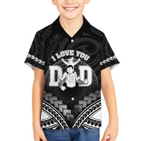 Personalised Happy Father's Day Family Matching Tank Maxi Dress and Hawaiian Shirt I Love You Dad Polynesian Style