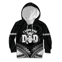 Personalised Happy Father's Day Kid Hoodie I Love You Dad Polynesian Style