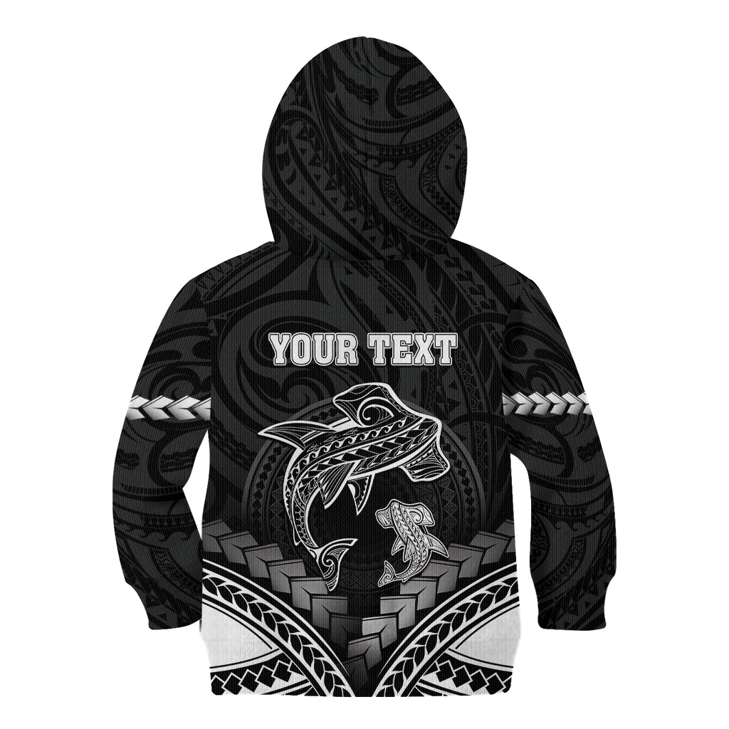 Personalised Happy Father's Day Kid Hoodie I Love You Dad Polynesian Style