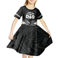Personalised Happy Father's Day Kid Short Sleeve Dress I Love You Dad Polynesian Style LT05 - Polynesian Pride