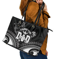 Happy Father's Day Leather Tote Bag I Love You Dad Polynesian Style LT05 - Polynesian Pride