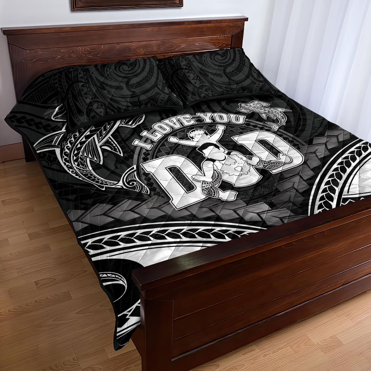 Happy Father's Day Quilt Bed Set I Love You Dad Polynesian Style LT05 - Polynesian Pride