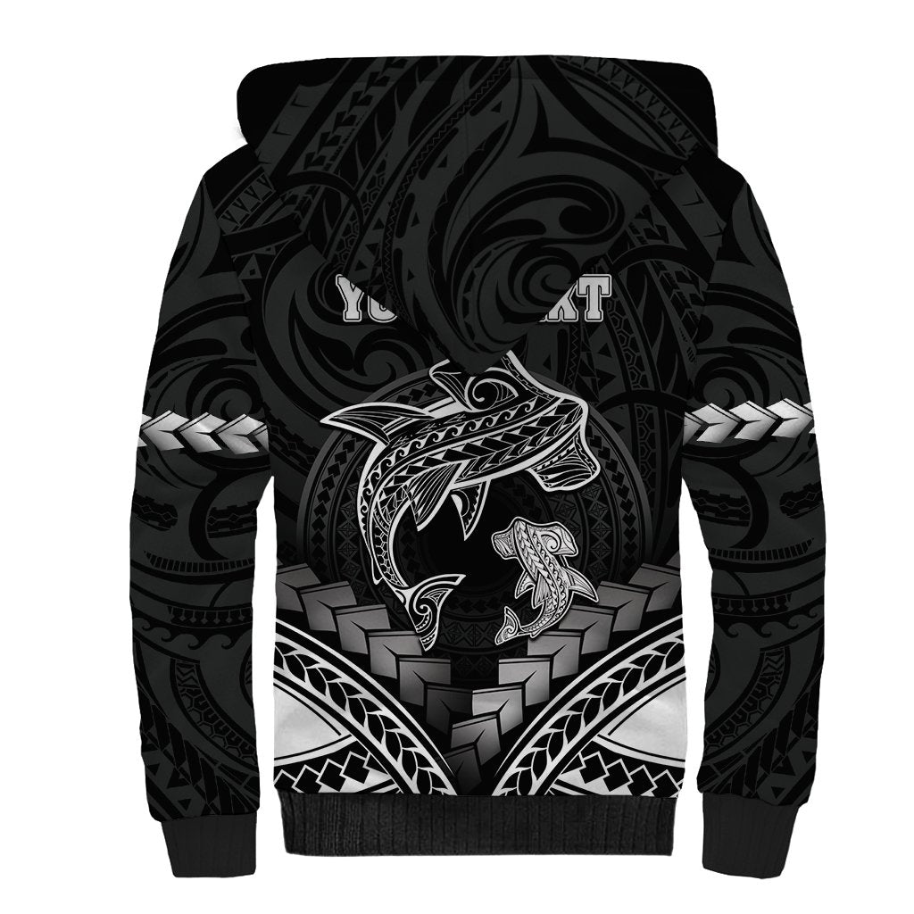 Personalised Happy Father's Day Sherpa Hoodie I Love You Dad Polynesian Style LT05 - Polynesian Pride