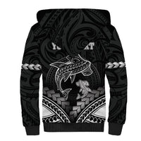 Personalised Happy Father's Day Sherpa Hoodie I Love You Dad Polynesian Style LT05 - Polynesian Pride