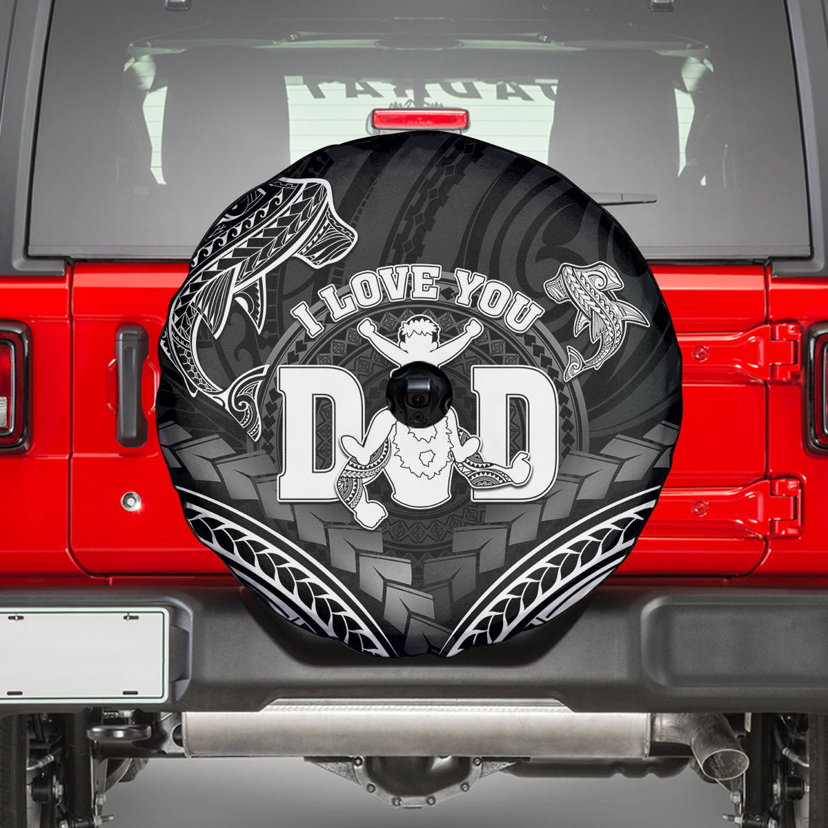Happy Father's Day Spare Tire Cover I Love You Dad Polynesian Style LT05 - Polynesian Pride