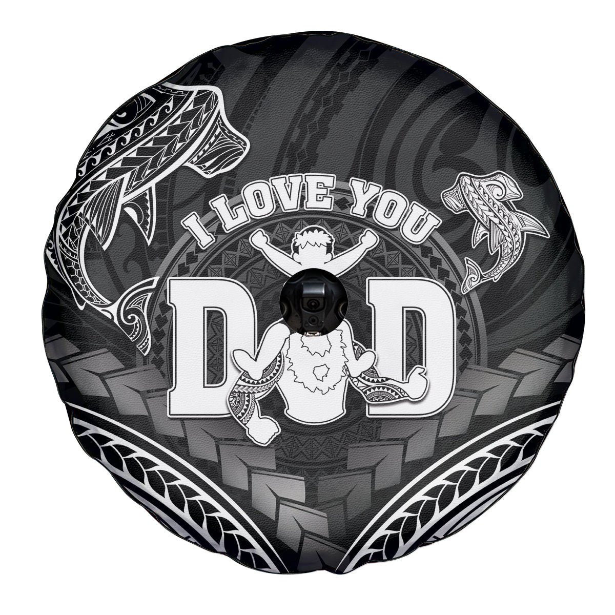 Happy Father's Day Spare Tire Cover I Love You Dad Polynesian Style LT05 - Polynesian Pride
