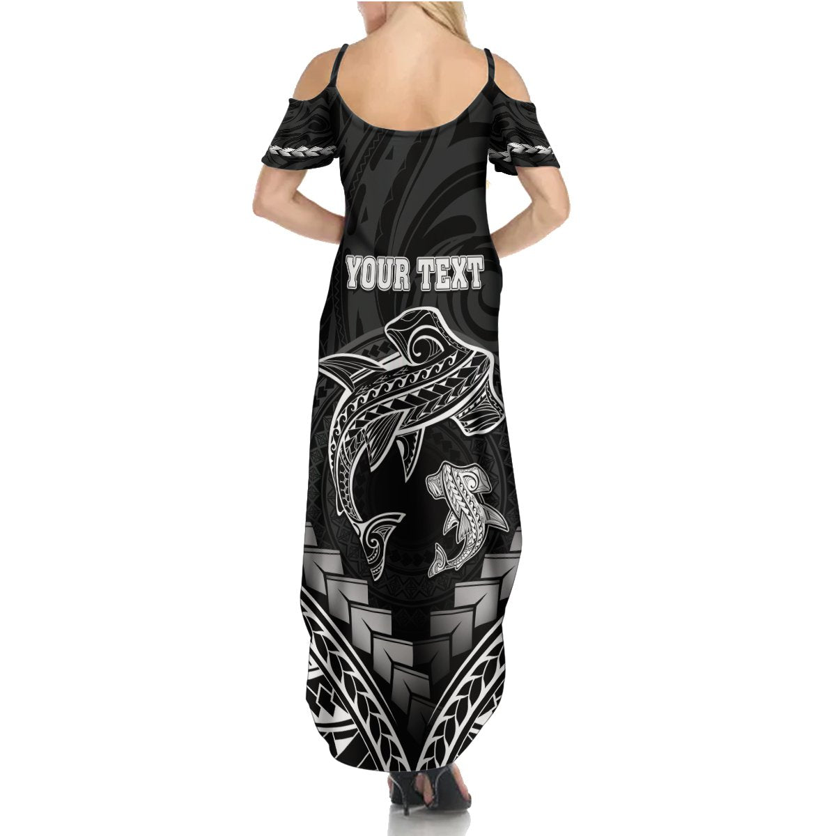 Personalised Happy Father's Day Summer Maxi Dress I Love You Dad Polynesian Style LT05 - Polynesian Pride