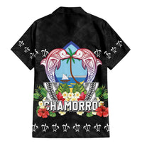 Guam Chamorro Family Matching Mermaid Dress and Hawaiian Shirt Tribal Latte Stone With Dolphins Black