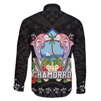 Guam Chamorro Family Matching Off Shoulder Short Dress and Hawaiian Shirt Tribal Latte Stone With Dolphins Black