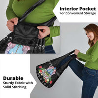 Guam Chamorro Grocery Bag Tribal Latte Stone With Dolphins Black