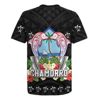 Guam Chamorro Rugby Jersey Tribal Latte Stone With Dolphins Black
