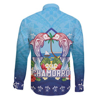 Guam Chamorro Family Matching Mermaid Dress and Hawaiian Shirt Tribal Latte Stone With Dolphins Blue