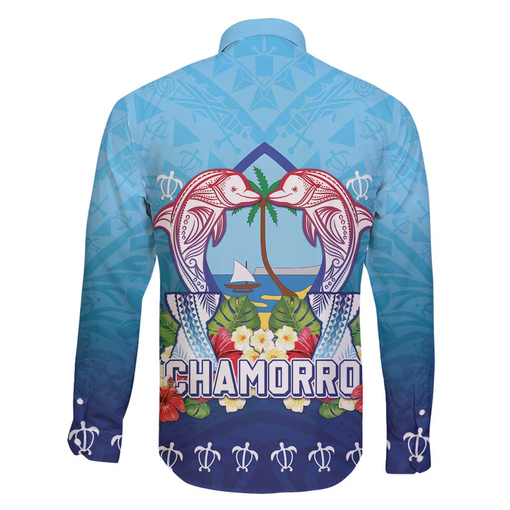 Guam Chamorro Family Matching Tank Maxi Dress and Hawaiian Shirt Tribal Latte Stone With Dolphins Blue