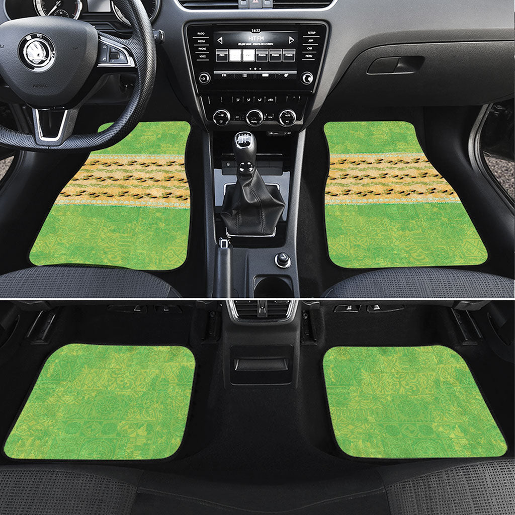 Hawaii Humuhumu Fish Maile Pikake Lei Car Mats Tribal Tapa Green Version